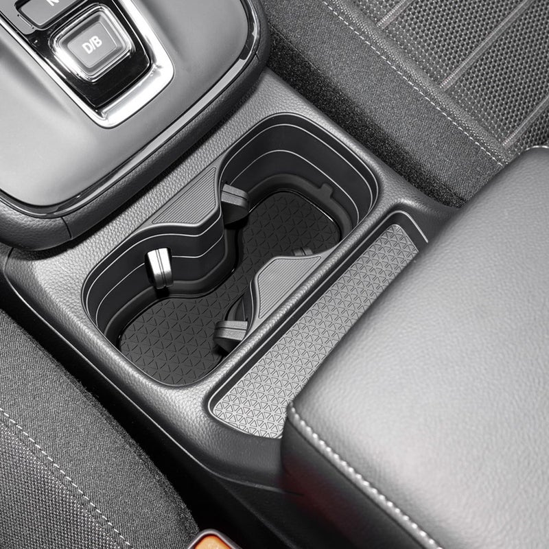 KENTUTO for Honda CRV Accessories 2023 2024 2025 2026 3D Cup Holder Center Console Liner Inserts Silicone Anti-dust Mat Pad Interior Decoration (2 Pcs, Black Trim) - Image 2